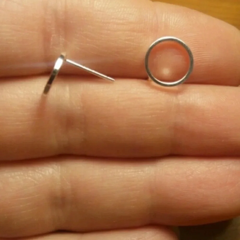 NEW S925 Geometric Minimalist‎ Circle Stud Earrings